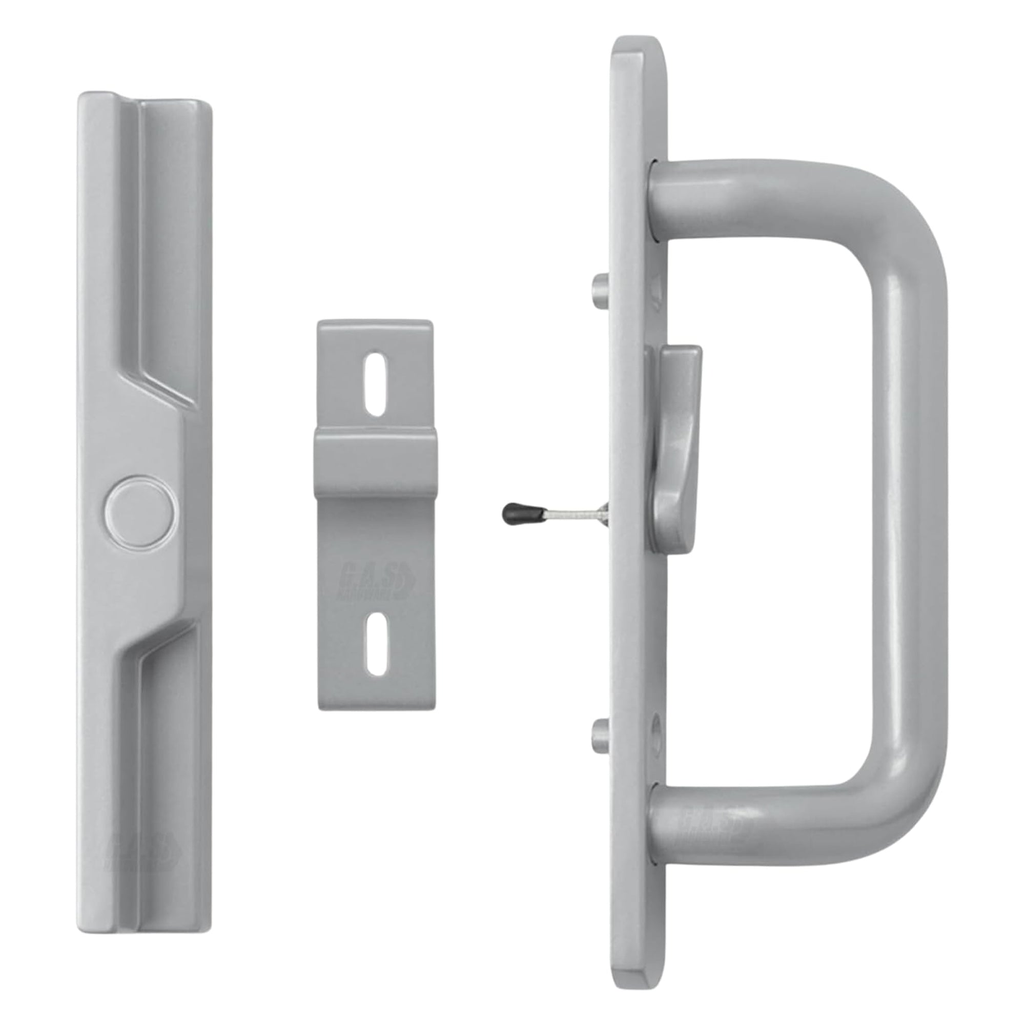 (DH-204-C-S) Windor Handle for Sliding Door, 3-15/16" Hole Space - Center Latch, Grey - Garage and Sliding Door Hardware